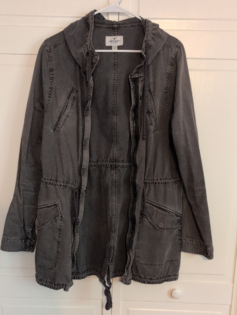 American Eagle 100% Cotton Field Utility Jacket Gray Size XL